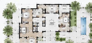 Plano de una casa unifamiliar a medida