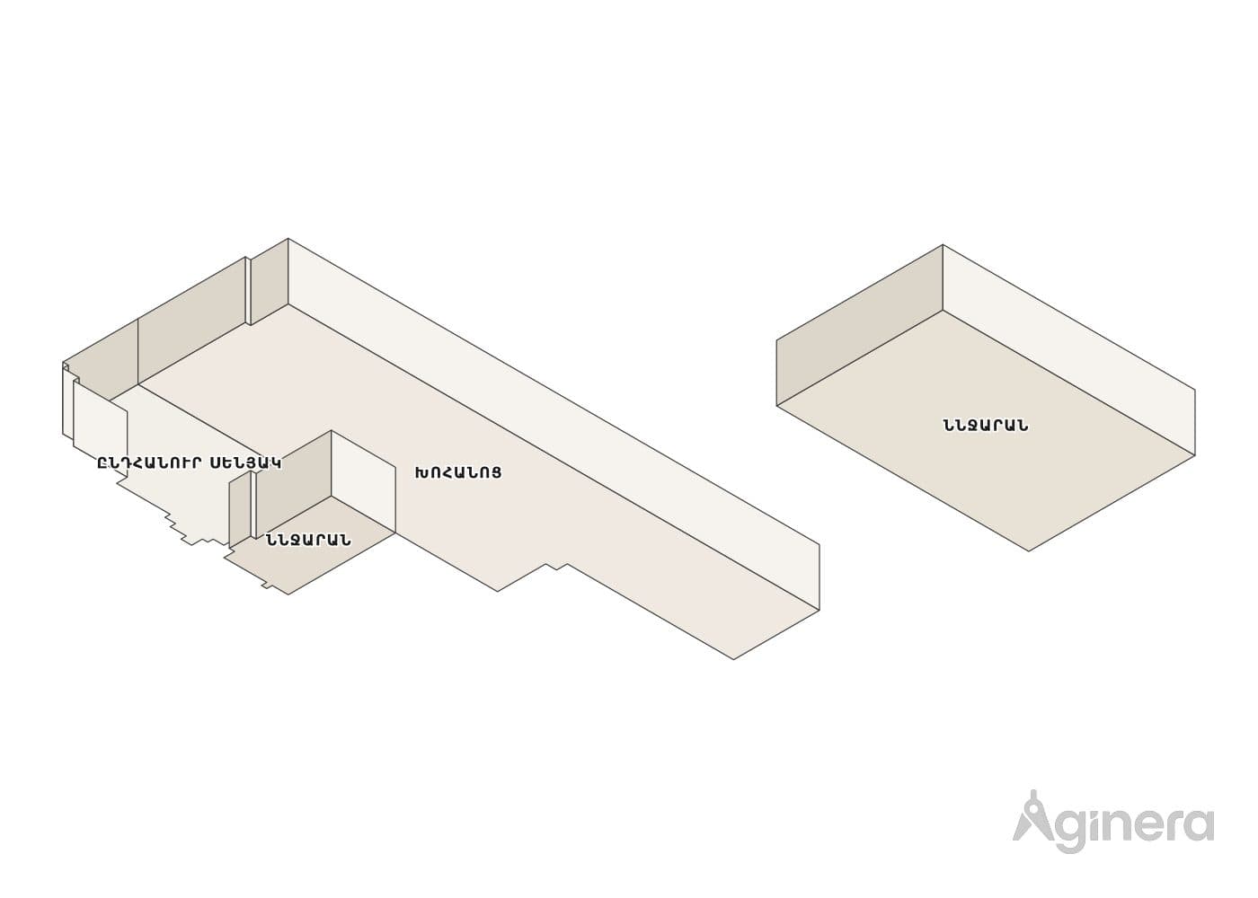 Apartment with wrap balcony — projected 3D model of the traced geometry