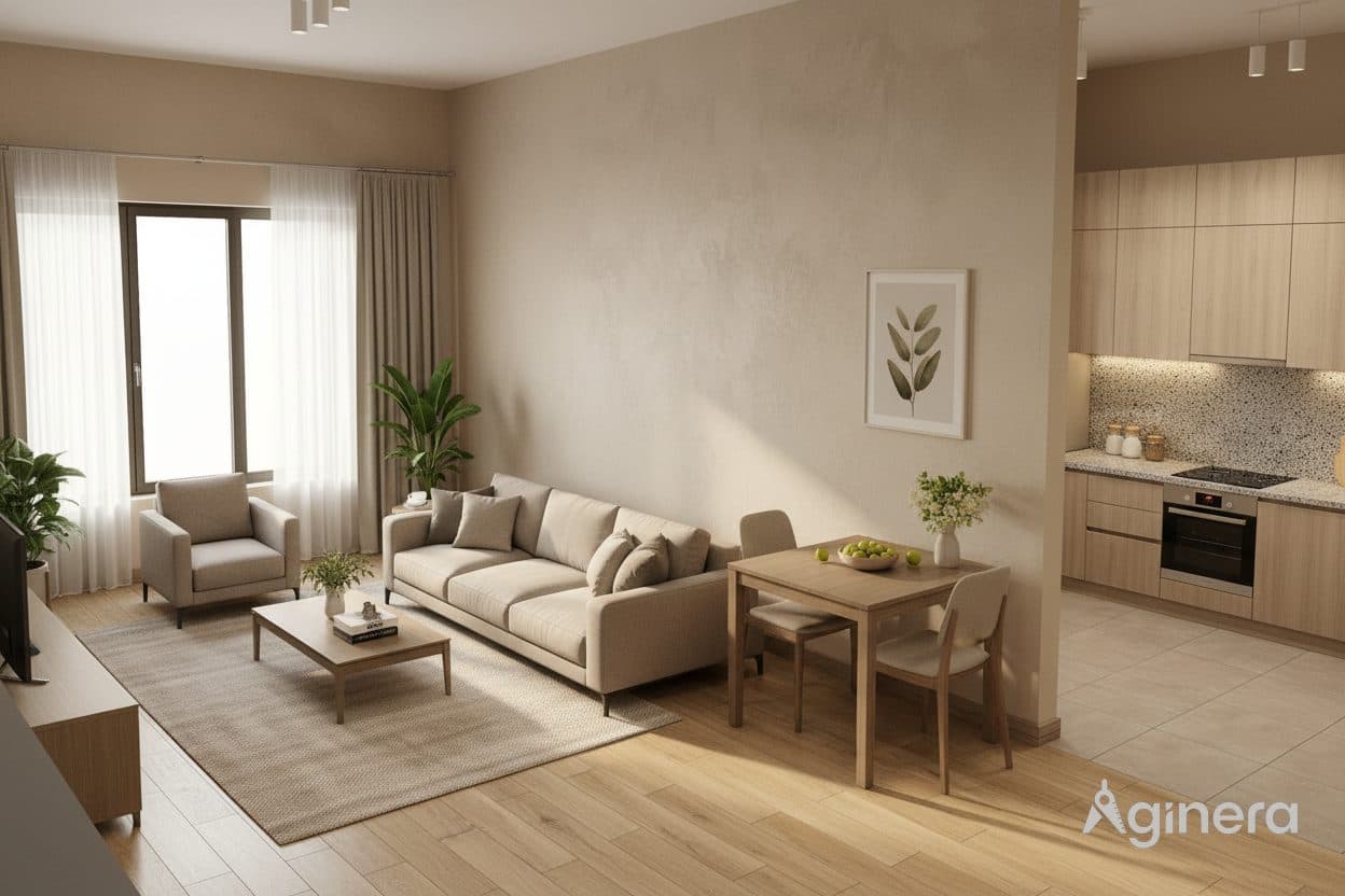 Apartment with wrap balcony — room reveal 3