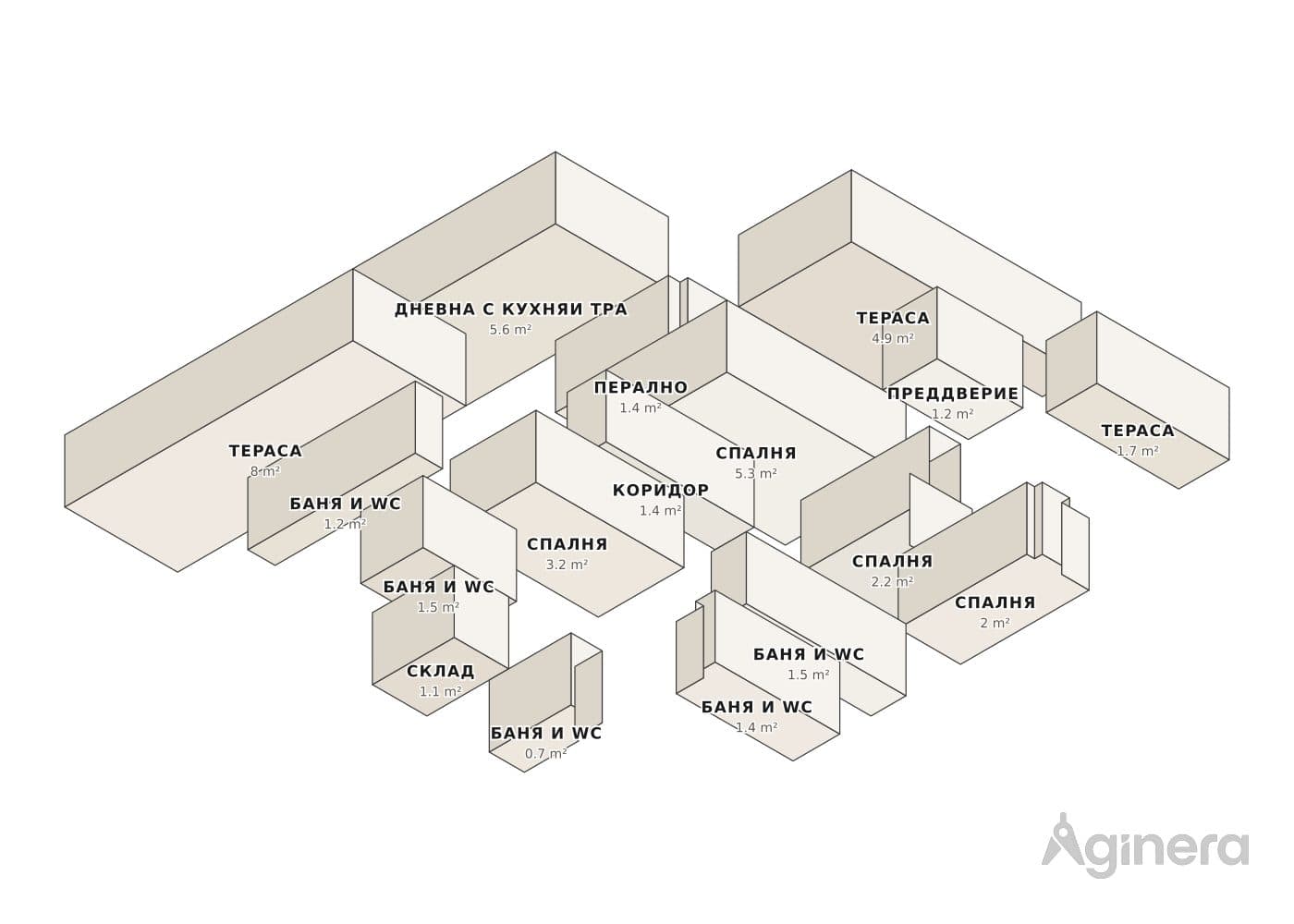 Compact residence — projected 3D model of the traced geometry