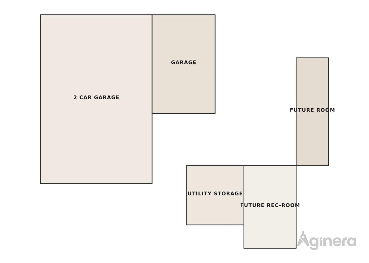 Home with double garage — coloured floor-plan plate generated from the drawing