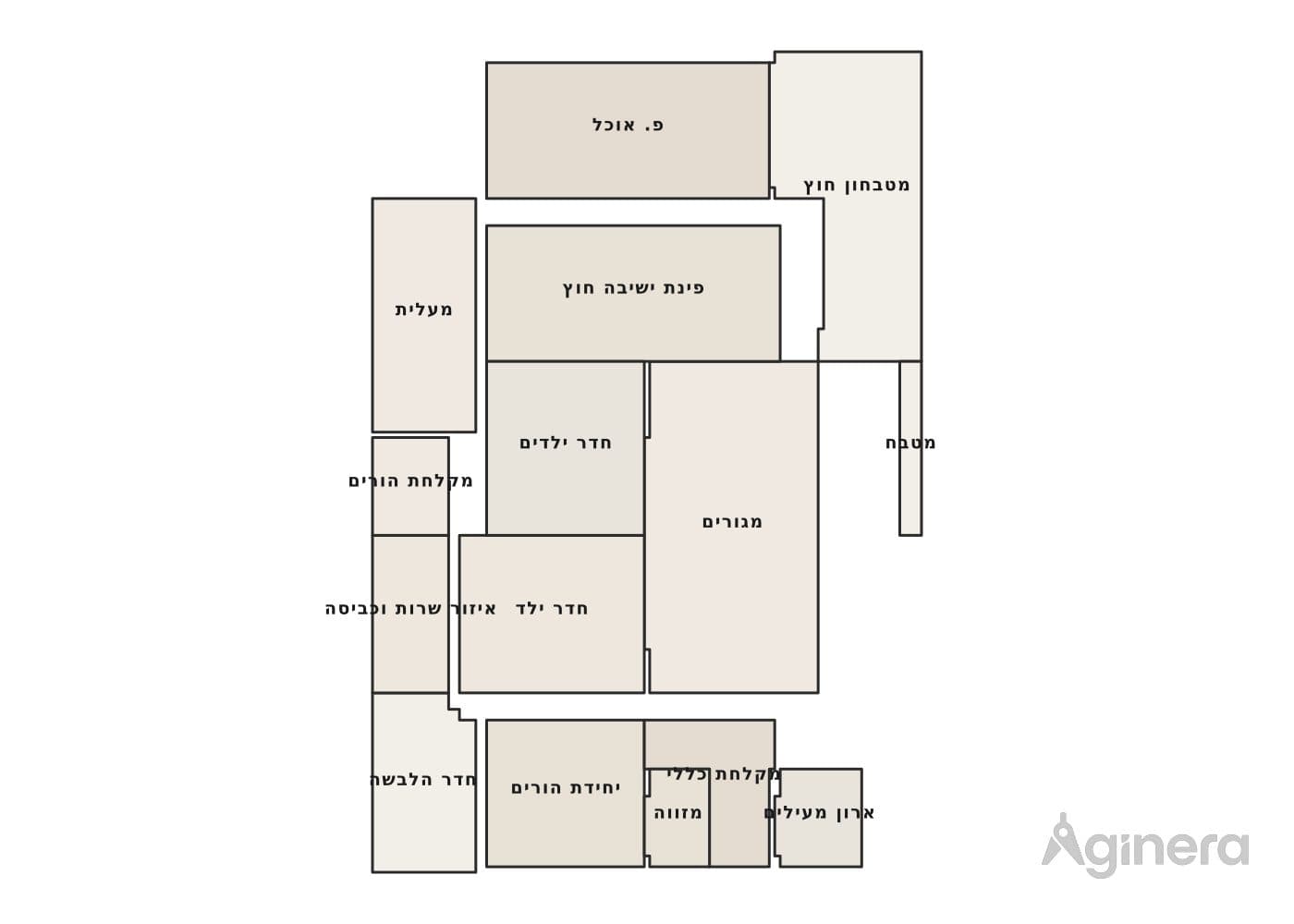 Great-room home — coloured floor-plan plate generated from the drawing