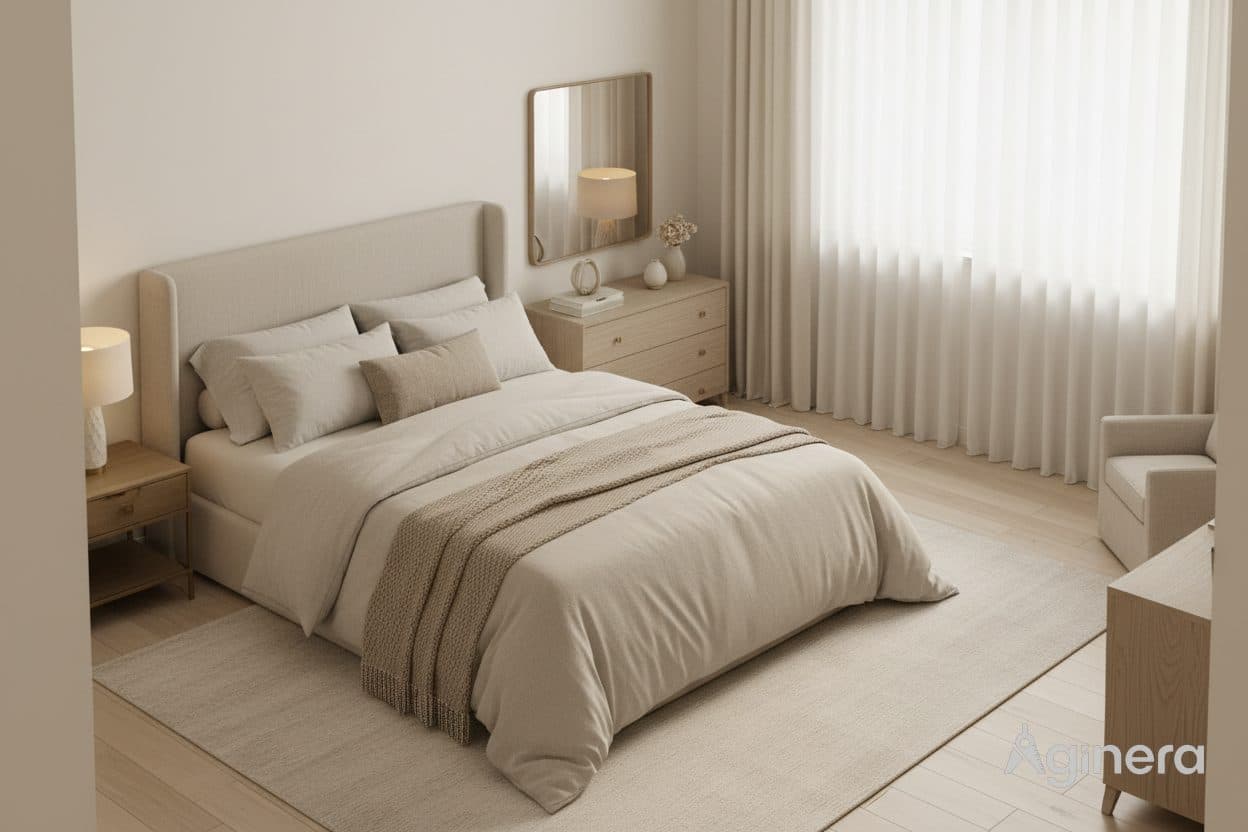 Soft-lit bedroom home — room reveal 3