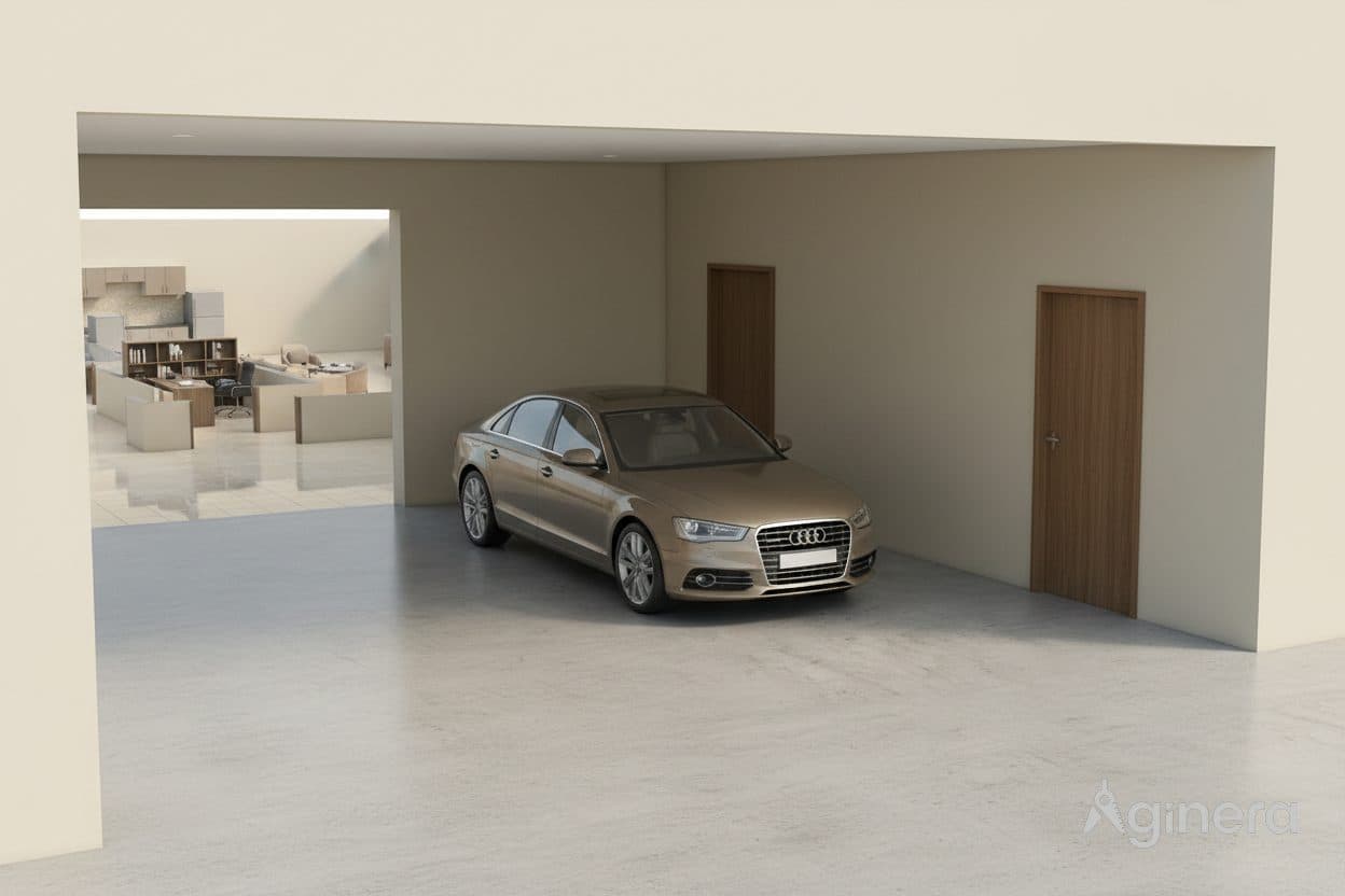 Basement parking level — room reveal 2
