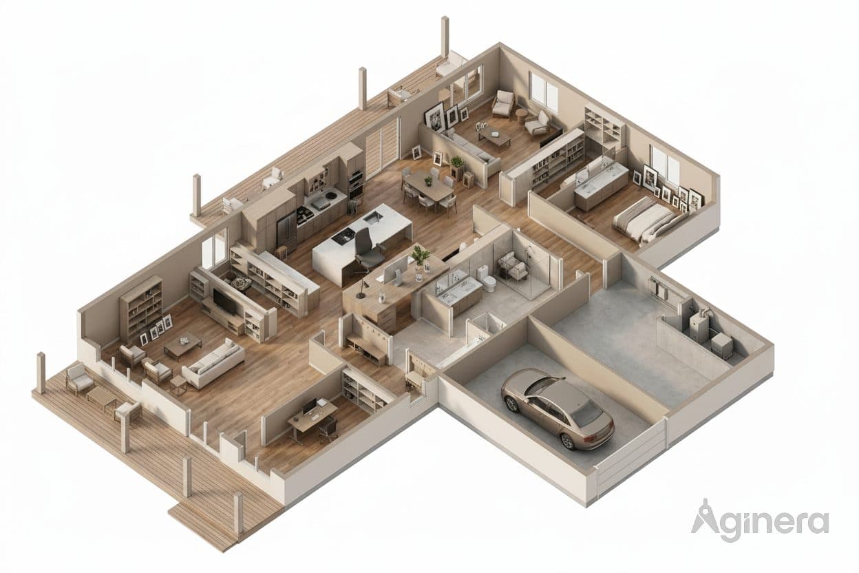Single-storey home with garage — room reveal 2