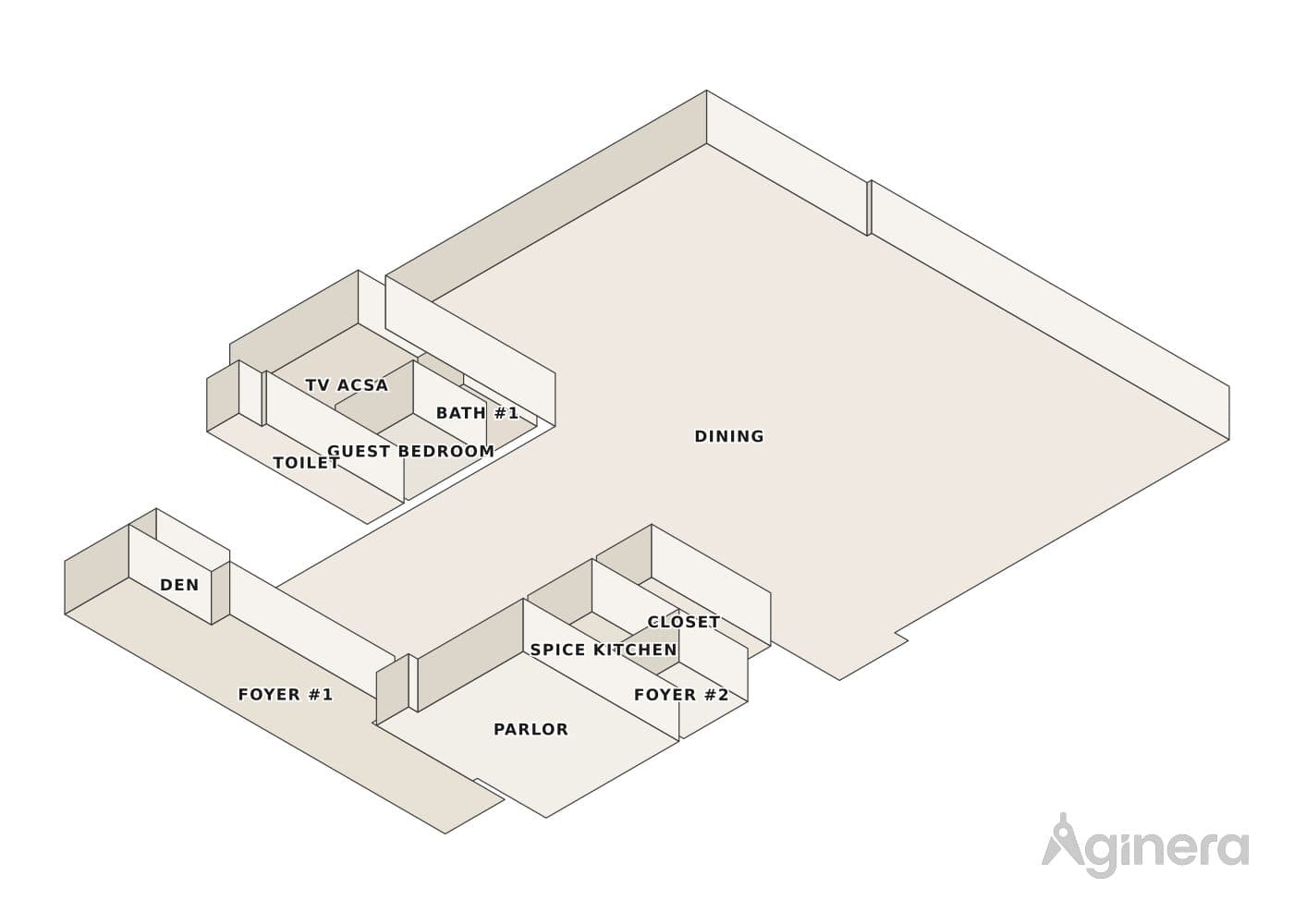 Timber family home — projected 3D model of the traced geometry