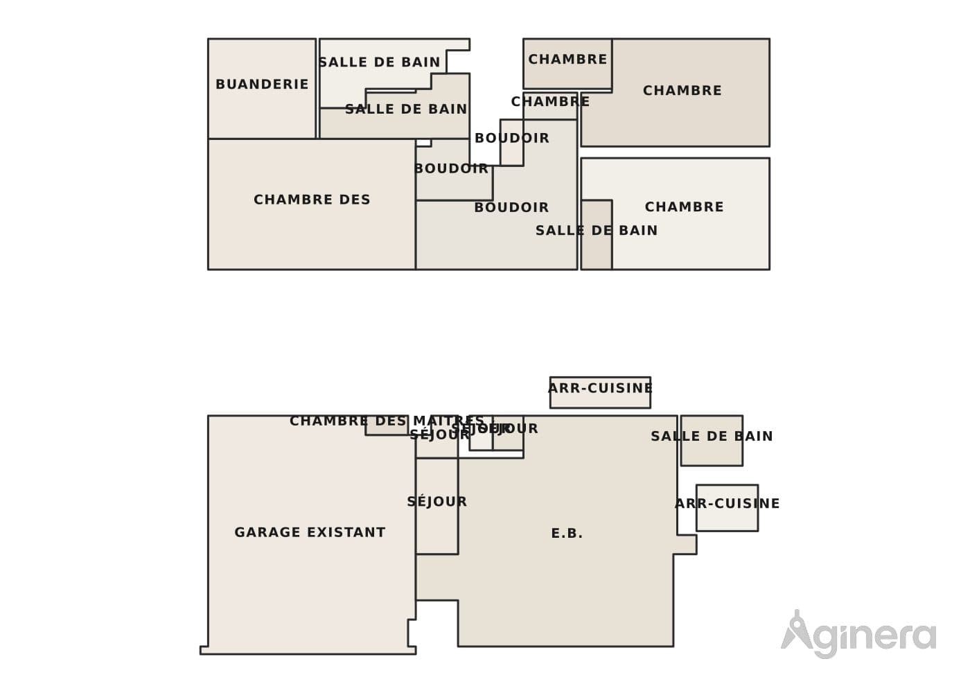 Two-storey home with carport — coloured floor-plan plate generated from the drawing