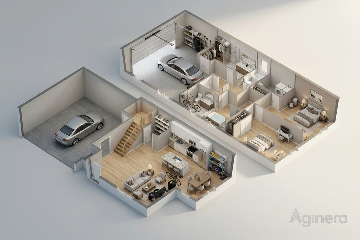 Two-storey home with carport — room reveal 1