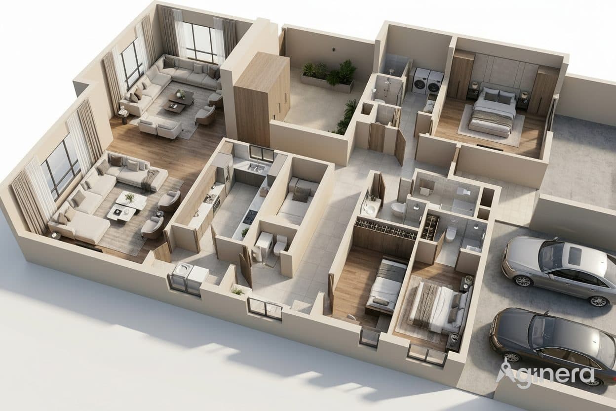 Villa with driveway — room reveal 2