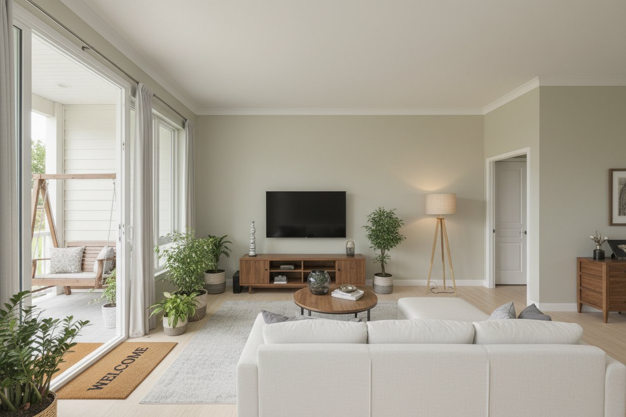 AI-generated luxury villa living room