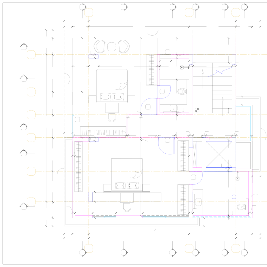 A floor plan PDF converted to editable CAD linework