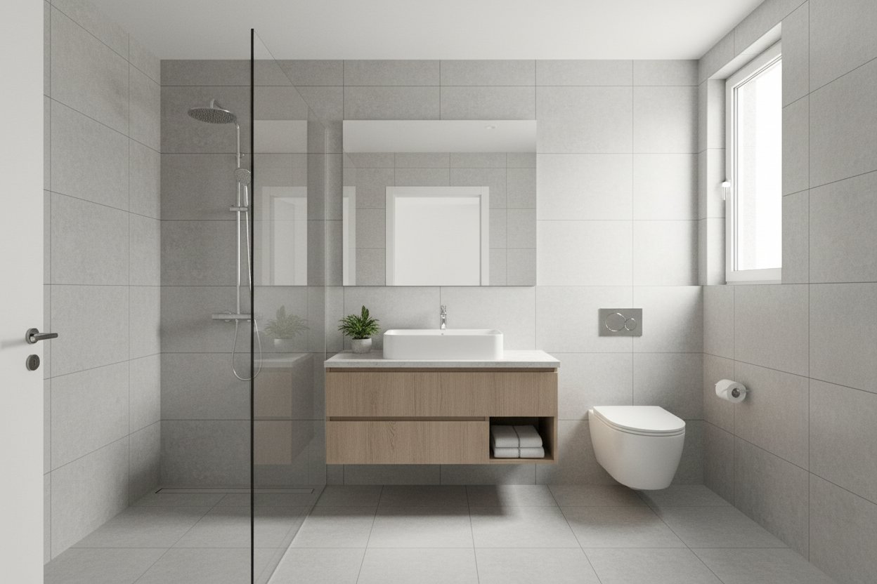 AI-generated residential house bathroom