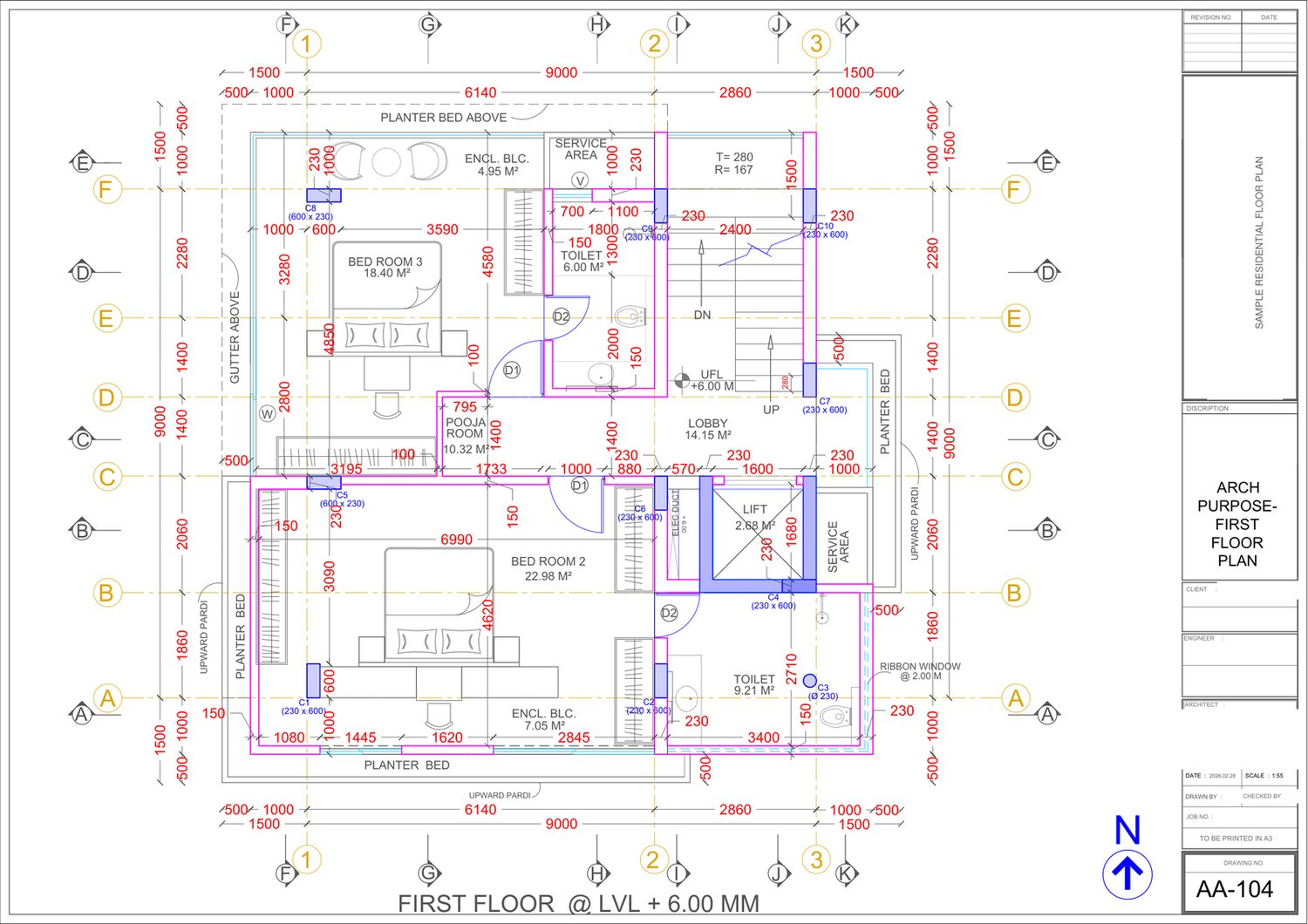 The sample floor plan it was rendered from