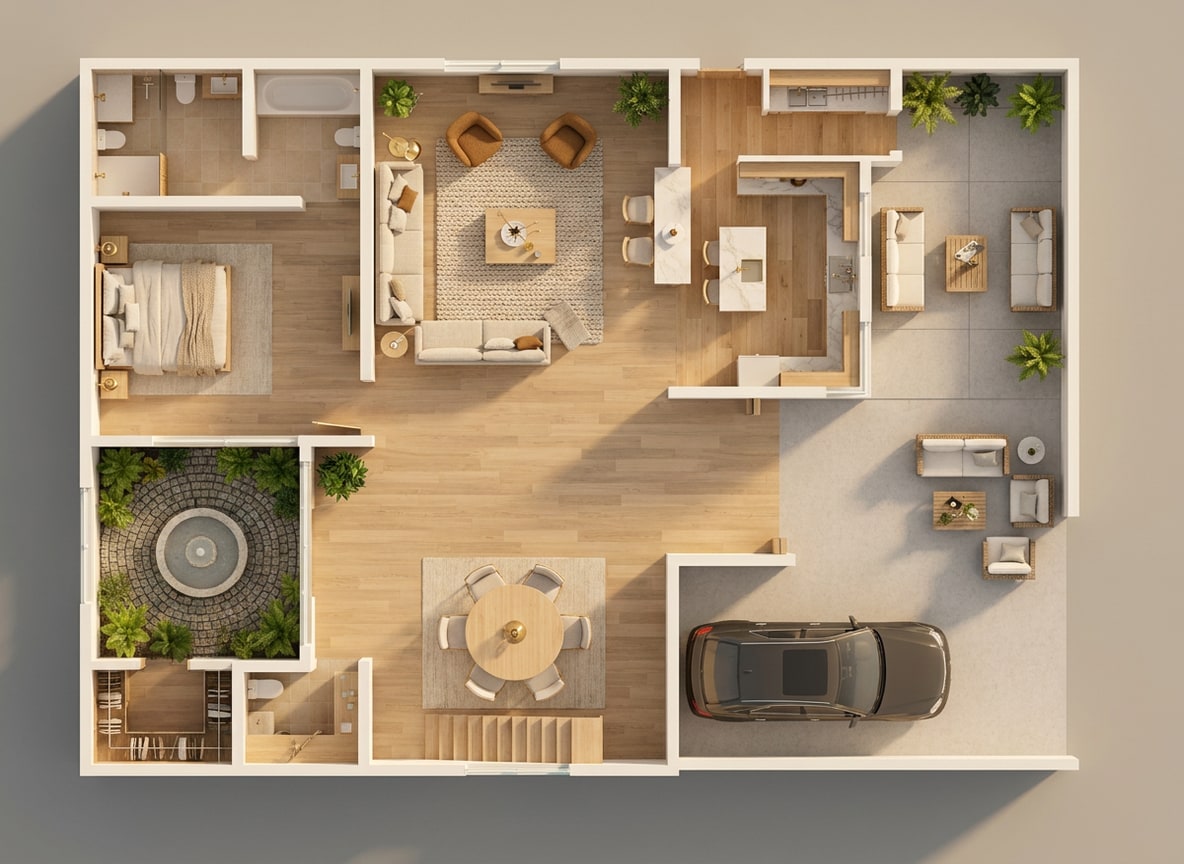 3D dollhouse of Ground Floor House
