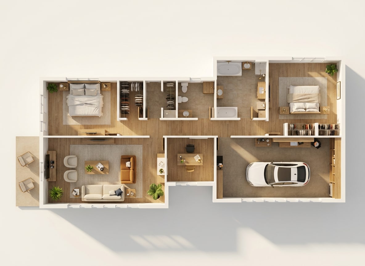 3D dollhouse of Luxury Villa